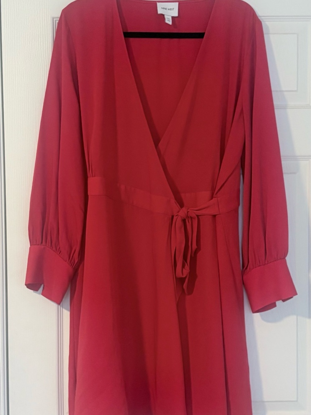 Nine West Red Wrap Dress XXL Long Sleeve Fit & Flare